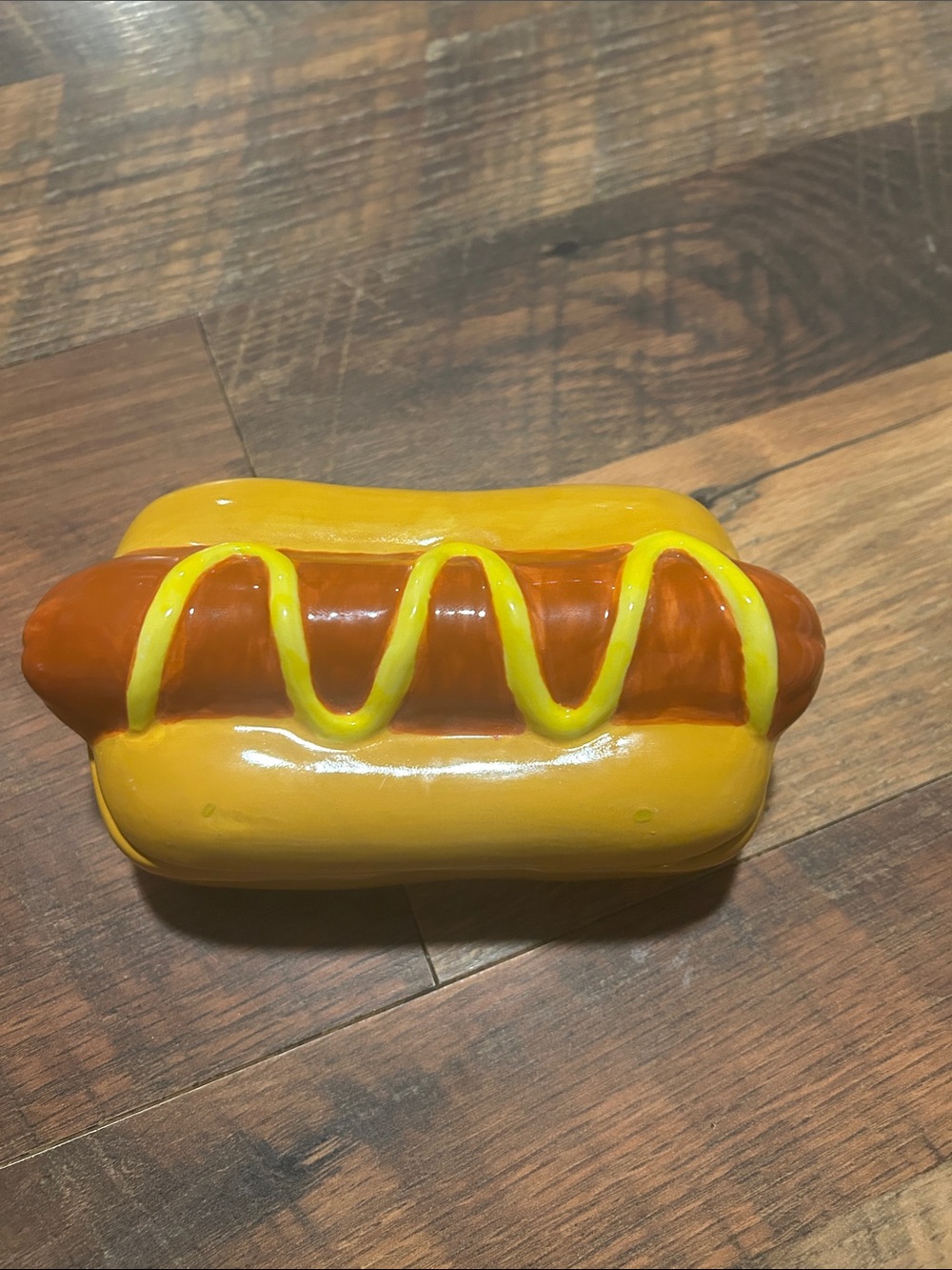 Urban Outfitters Ceramic Hot Dog Accent - Yellow & Brown